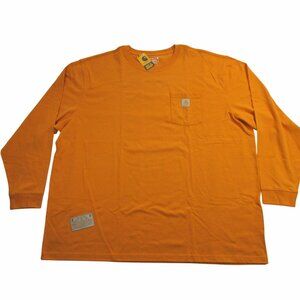 Carhartt Men's Loose Fit Heavyweight Long Sleeve Pocket T-Shirt Rust Heather TK0